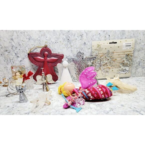 Lot Of Vintage Christmas Ornaments Angel Theme At Least 12-‎ Will Include Bonus! - Picture 1 of 13
